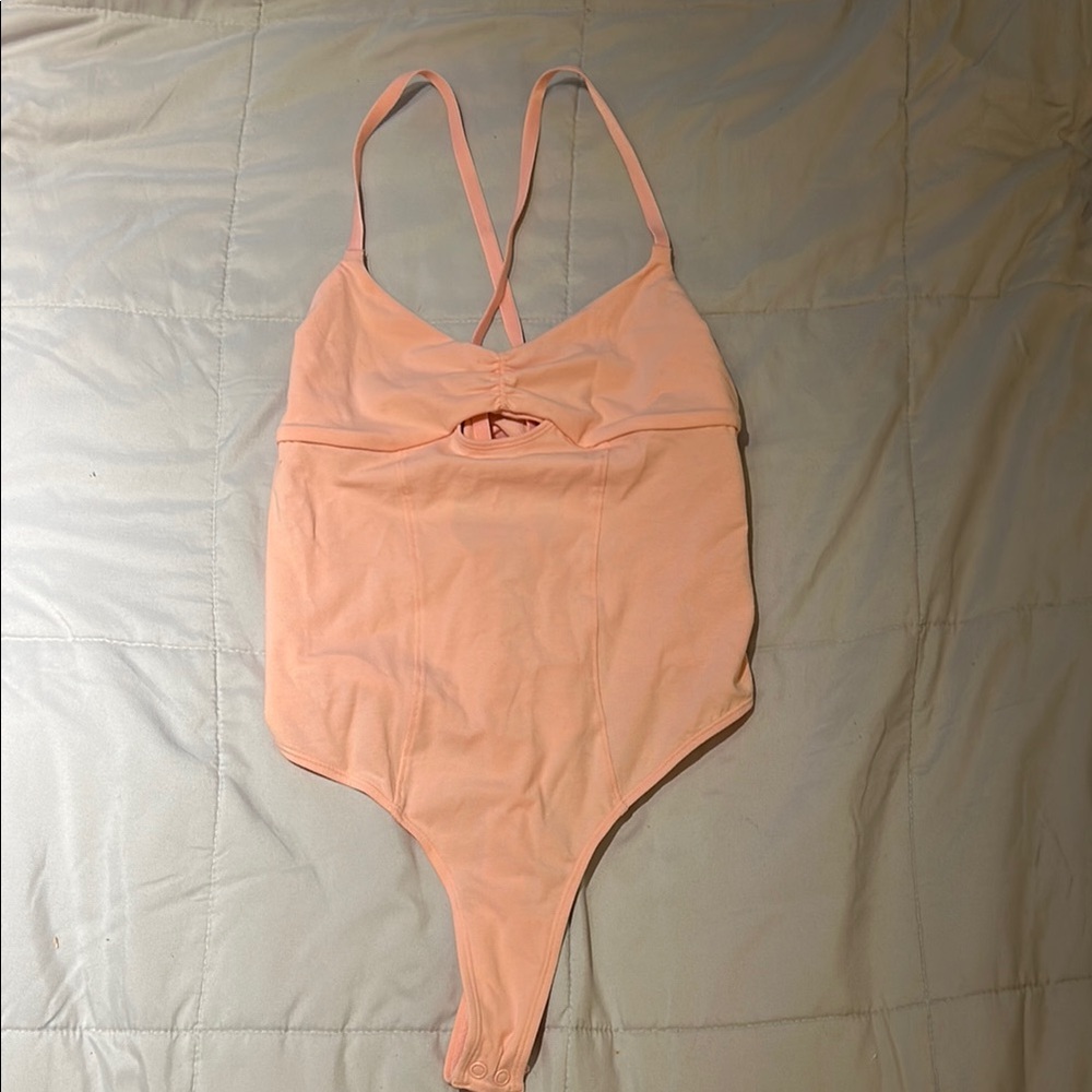 Colsie Pink Bodysuit with Cross-Back Design